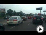 Забавно было наблюдать, как калужский автомобиль ДПС с номером
